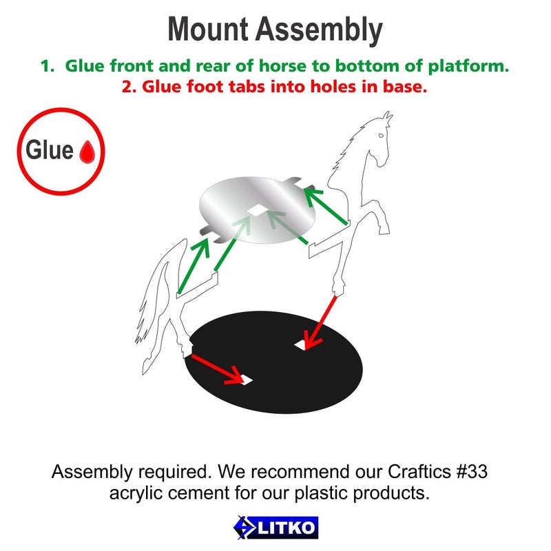 LITKO Horse Character Mount | Role Playing Games | Compatible with DND Pathfinder | (40mm Circular Base, Black) - Image 4